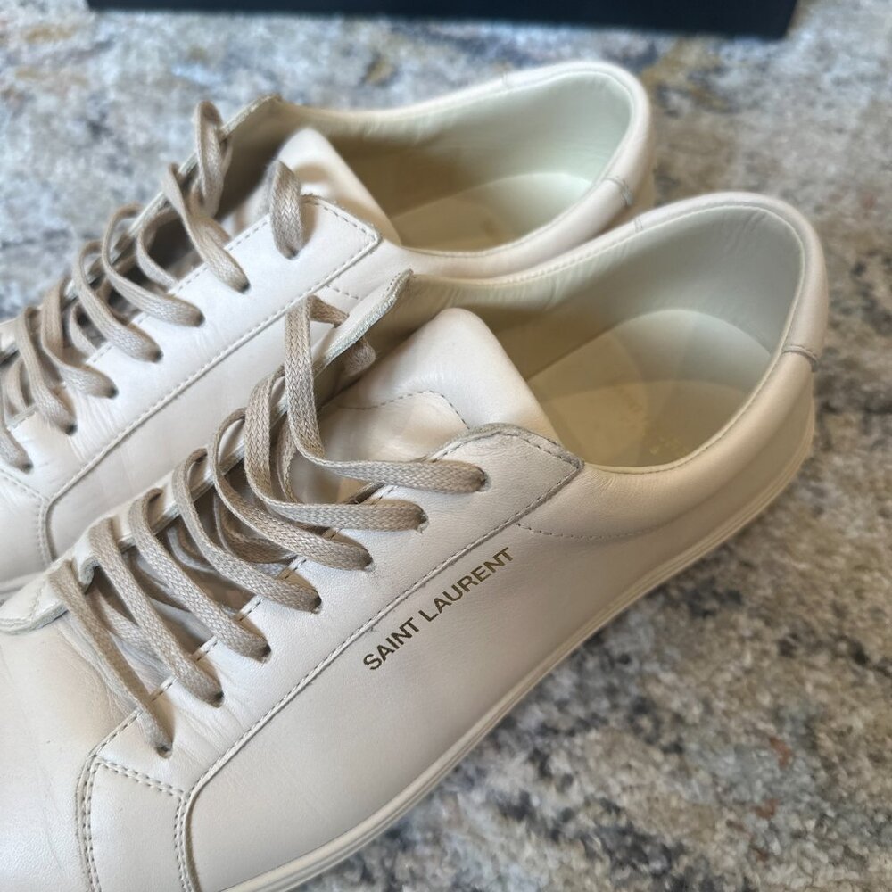 Saint Laurent Women’s Beige Andy Low Top Leather Sneaker - SIZE EU 40/US 9 - Picture 7 of 9